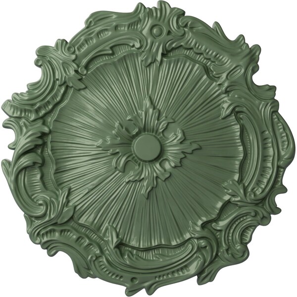 Ekena Millwork Plymouth Ceiling Medallion (Fits Canopies up to 1 5/8"), 16 3/4"OD x 1 3/8"P, Athenian Green CM16PLAGF - main